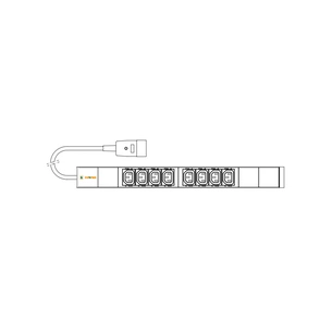 Силовий блок 19" 1U w/PDU 8 розеток IEC C13, вилка IEC320 C20, кабель 3м Conteg (IP-BA-C08C300016) зображення 1