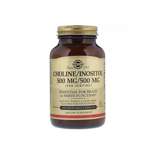 Вітамін Solgar Холін і Інозитол, Choline / Inositol, 500 мг / 500 мг, 100 к (SOL-00850) зображення 1