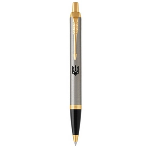 Ручка кулькова Parker IM 17 UKRAINE Brushed Metal GT BP Тризуб (22232_TR) изображение 1