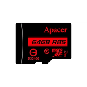 Карта пам'яті Apacer 64GB microSDXC class 10 UHS-I (AP64GMCSX10U5-RA) зображення 1
