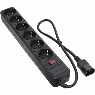 Мережевий фільтр живлення Patron 0.5 m3*1mm2 (SP-1062U) 6 розеток BLACK (EXT-PN-SP-1062U) зображення 1