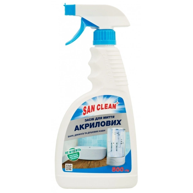 Спрей для чищення ванн San Clean для акрилових ванн 500 г (4820003543023) - зображення 1