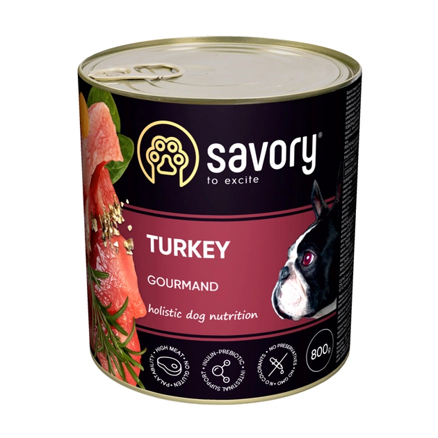 Консерви для собак Savory Dog Gourmand індичка 800 г (4820232630525) - зображення 1