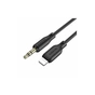 Кабель мультимедійний Lightning to 3.5mm M 1.0m silicone black BOROFONE (6941991101045) - зменшене зображення 1