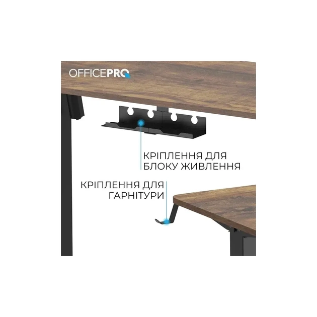 Комп'ютерний стіл OfficePro ODE1260DW Dark Wood/Black (ODE1260DW) - picture 4