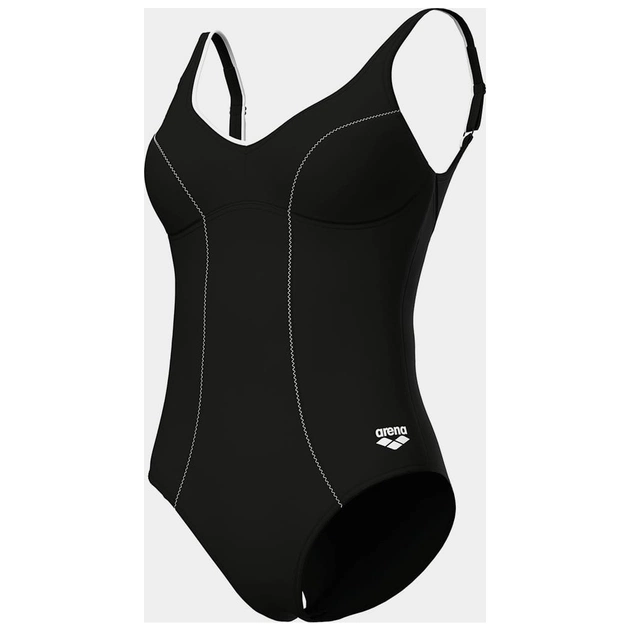 Купальник Arena Clip Back Swimsuit Solid B 010651-510 чорний, білий 42 (3468337746355) - зображення 6