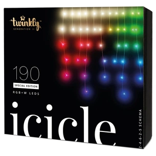 Гірлянда Twinkly Smart LED Icicle RGBW 190, BT+WiFi, Gen II, IP44 кабель проз (TWI190SPP-TEU) зображення 1