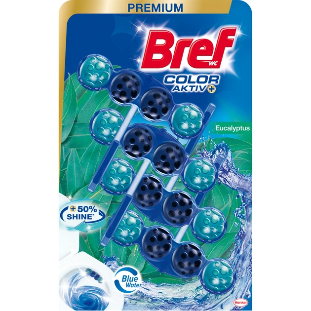 Туалетный блок Bref Цветная вода Эвкалипт 4х50 г (9000101530636) - изображение 1