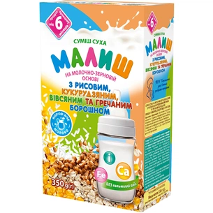 Дитяча суміш Малиш на молочно-зерновій основі 350 г (4820199501159) зображення 1