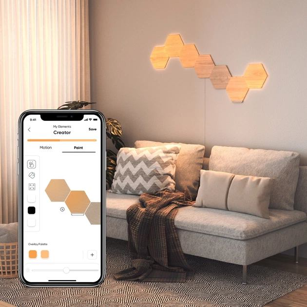 Додаткові панелі Nanoleaf Elements - Hexagons Expansion Pack Apple HomeKit, 3 шт. (NL52-E-0001HB-3PK) - picture 3