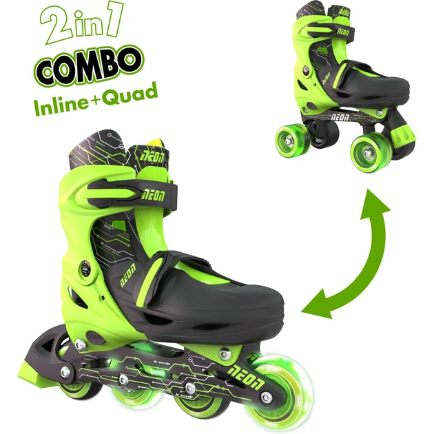 Роликові ковзани Neon Сombo Green розмір 30-33 (NT09G4) - зображення 1
