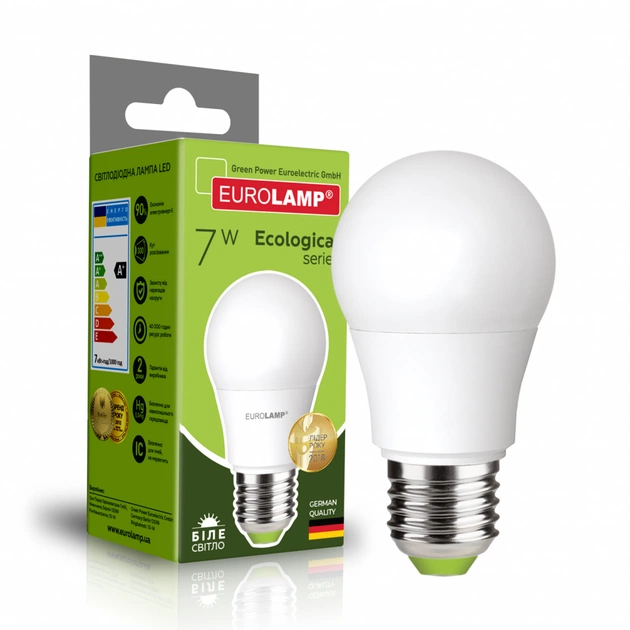 Лампочка Eurolamp LED А50 7W E27 4000K 220V (LED-A50-07274(P)) - зображення 1