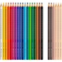 Карандаши цветные Faber-Castell GripSkin tonesакварельних 18 кольорів + 6 шт різних відтінків шкіри (112819) (32522) - уменьшенное изображение 3