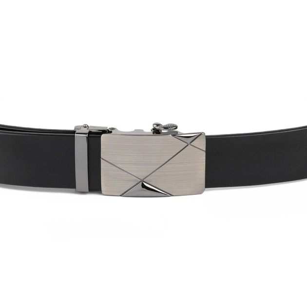 Ремінь Vintage Чоловічий з пряжкою автомат діагональ Чорний (20252) - зображення 5