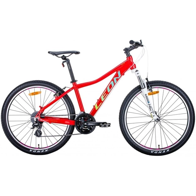 Велосипед Leon 26" HT-LADY AM Vbr рама-17,5" Al 2020 червоний з салатовим (OPS-LN-26-058) - изображение 1