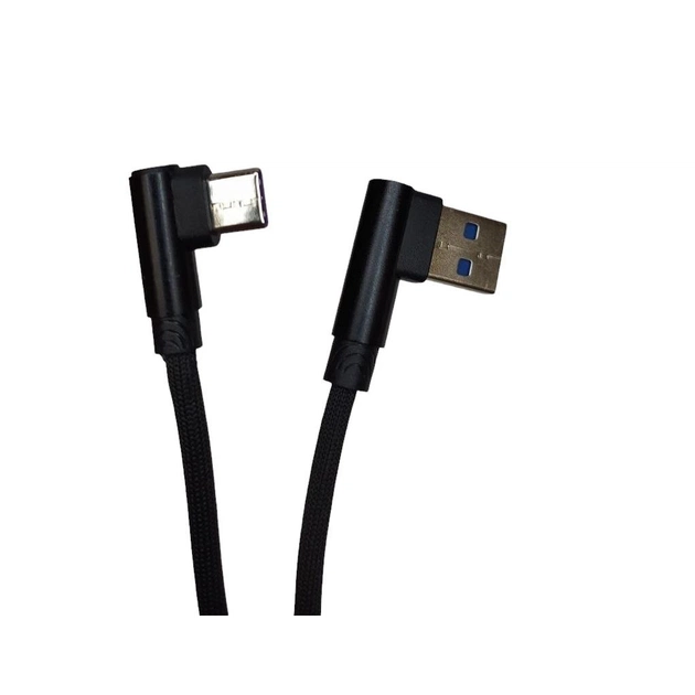 Дата кабель USB 2.0 AM to USB-C 1.0m 2.4A 90° corner black XoKo (XK-CTC-001-BK) - изображение 1