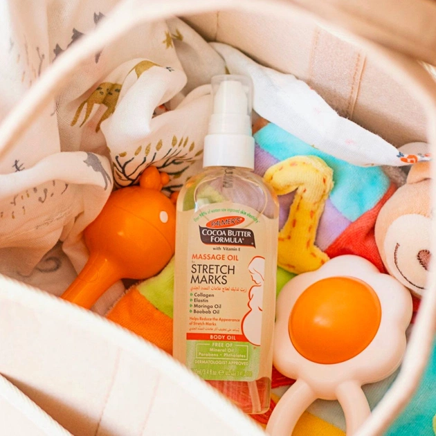 Косметика для мам Palmer's масажна олія від розтяжок з олією какао і вітаміном Е, 100 мл (4376-6.00) - picture 3