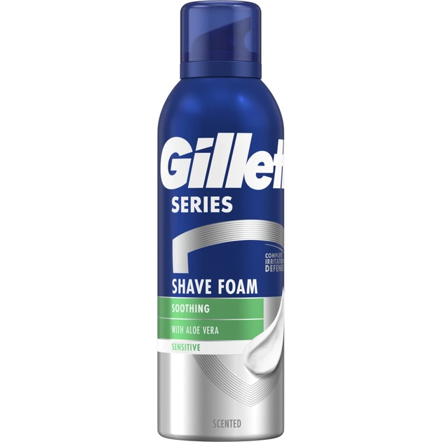 Піна для гоління Gillette Series Soothing Для чутливої шкіри з алое вера 200 мл (8001090870926) - picture 2