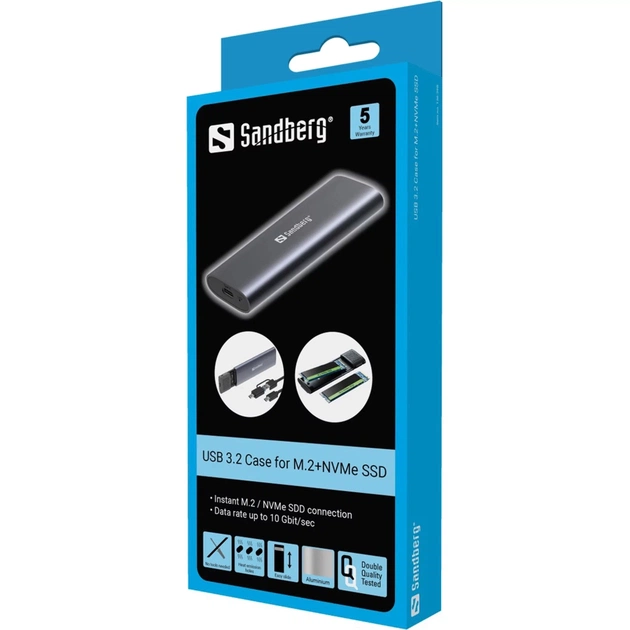Кишеня зовнішня Sandberg SSD M.2, (NVMe) M-Key USB Type-C 3.2 (136-39) - picture 5