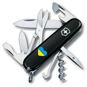 Ніж Victorinox Climber Ukraine Black "Серце жовто-блакитне" (1.3703.3_T1090u) зображення 1