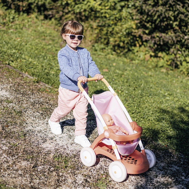 Коляска для ляльок Smoby Baby Nurse Теракотова пудра. Прогулянка, з корзиною, 18 міс.+ (7600254024) - picture 4