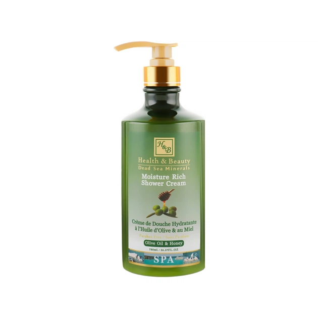 Гель для душу Health and Beauty Оливкова олія та мед 780 мл (7290012326295) - зображення 1