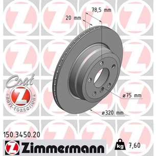 Гальмівний диск ZIMMERMANN 150.3450.20 зображення 1