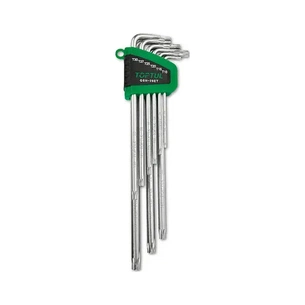Ключ Toptul Г-подібний TORX T10-T50 9шт. супердовгий з отвором (GSN-09ET) зображення 1