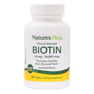 Вітамін Natures Plus Біотин (В7) Повільного Вивільнення, Nature's Plus, 10 мг, 90 (NAP-01793) зображення 1