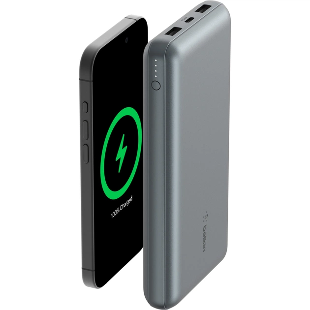Батарея універсальна Belkin 10000mAh 15W 2xUSB-A, USB-C Gray (BPB011BTGY) - picture 7