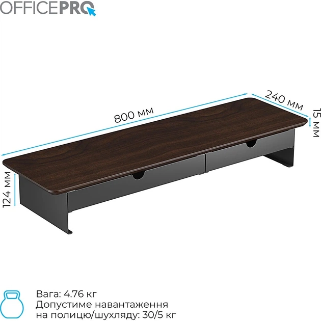 Підставка для монітора OfficePro MR145DW Dark Wood/Black - picture 10