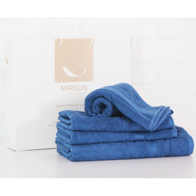 Рушник MirSon набір банних 5085 Elite SoftNess Blueberry 40х70, 50х90, 70х140, 100x150 (2200003183559) - изображение 1