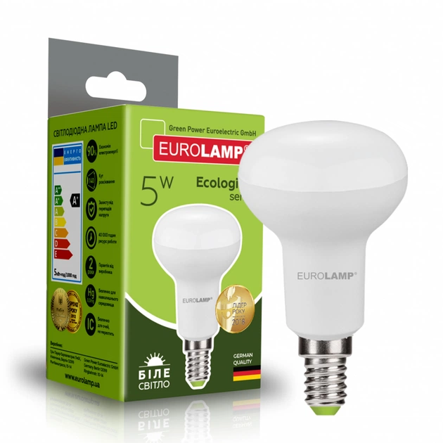 Лампочка Eurolamp LED R39 5W E14 4000K 220V (LED-R39-05144(P)) - зображення 1