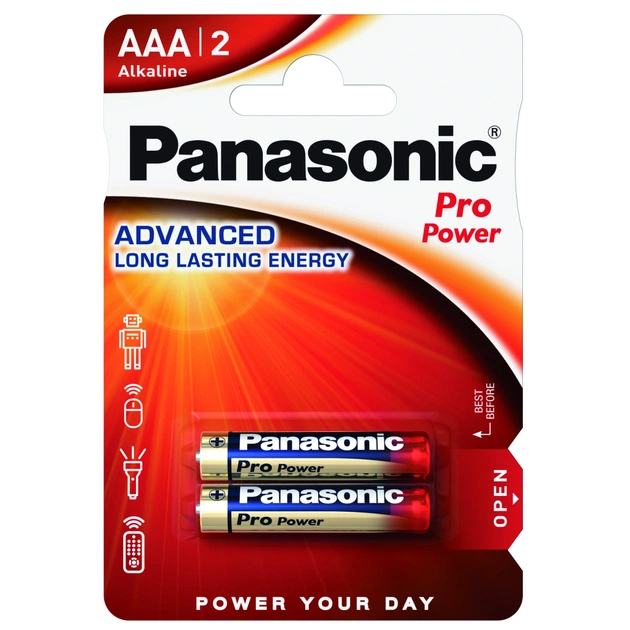 Батарейка Panasonic AAA LR03 Pro Power * 2 (LR03XEG/2BP) - изображение 1
