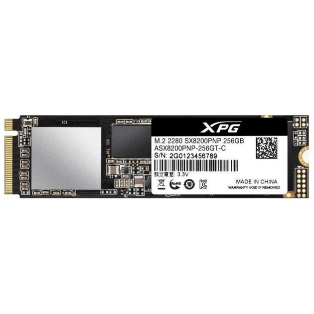 Накопичувач SSD M.2 2280 256GB ADATA (ASX8200PNP-256GT-C) - изображение 1