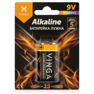 Батарейка 9V 6LR61 Alkaline Vinga (VJAB9V1) изображение 1