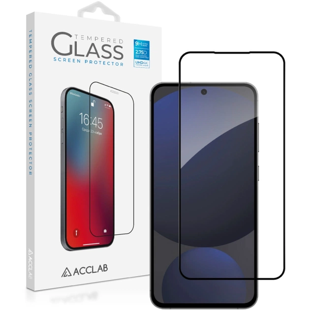 Стекло защитное ACCLAB Full Glue Samsung S24FE Black (1283126594830) - изображение 1