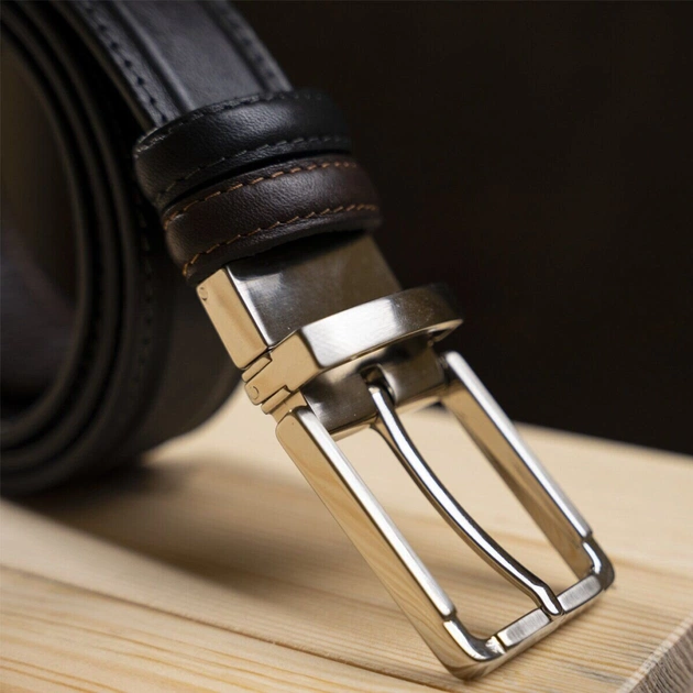 Ремінь Grande Pelle Брючний двосторонній Коричневий та Чорний (11155) - зображення 10