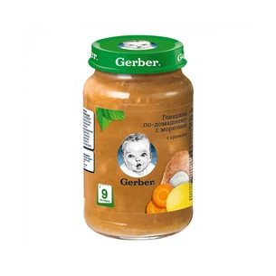 Дитяче пюре Gerber Яловичина по-домашньому з морквою, 190 г (7613036460965) зображення 1