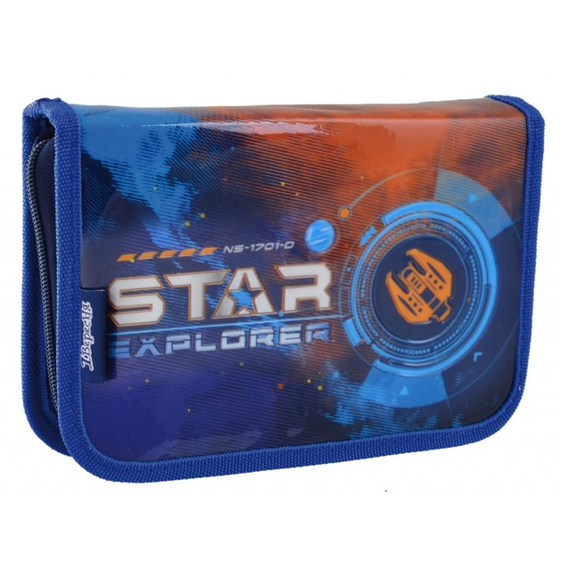 Пенал 1 вересня Star Explorer твердий одинарний з двома клапанами (532192) - зображення 1