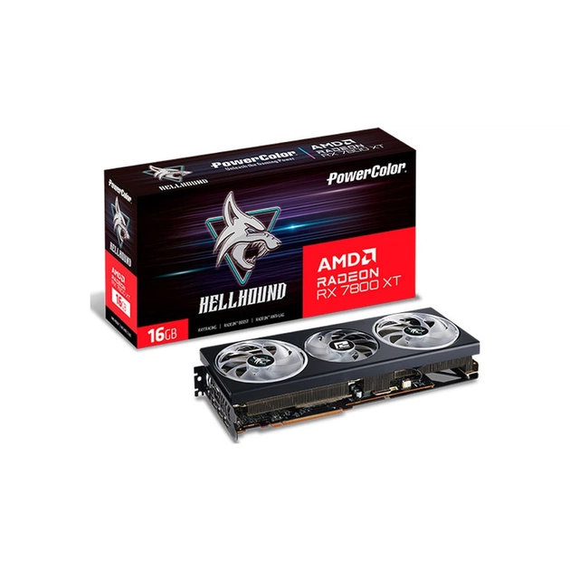 Відеокарта PowerColor Radeon RX 7800 XT 16Gb Hellhound (RX 7800 XT 16G-L/OC) - изображение 1