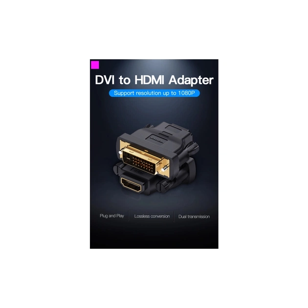 Перехідник DVI(24+1) Male to HDMI Female black Vention (ECDB0) - зображення 7