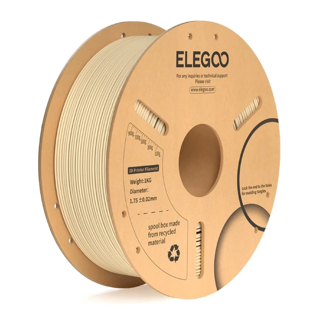 Пластик для 3D-принтера ELEGOO PLA Plus 1кг, 1.75мм, beige (50.203.0235) - изображение 1