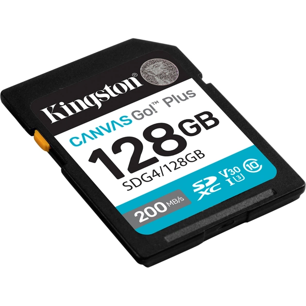 Карта пам'яті Kingston 128GB SDXC сlass 10 UHS-I U3 V30 Canvas Go Plus G4 (SDG4/128GB) - picture 2