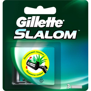 Змінні касети Gillette Slalom с увлажняющей лентой с экстрактом алое 3 шт (7702018867851) зображення 1