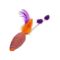 Игрушка для кошек Hippie Pet Мышка с перьями красная 16.5 см (HIPCT22029R) - уменьшенное изображение 1