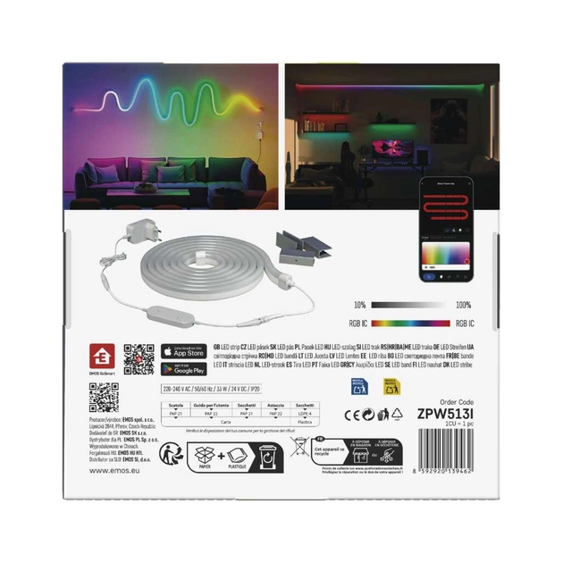 Світлодіодна стрічка EMOS ZPW513I NEON white 5 m 33 Вт RGBIC WiFi (ZPW513I) - зображення 5