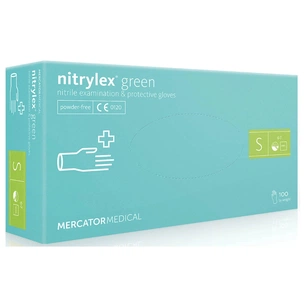 Медичні рукавички Mercator Medical Nitrylex Green Нітрилові Неопудрені діагностичні Розмір S Зелені 100 шт. (5906615027447) picture 1