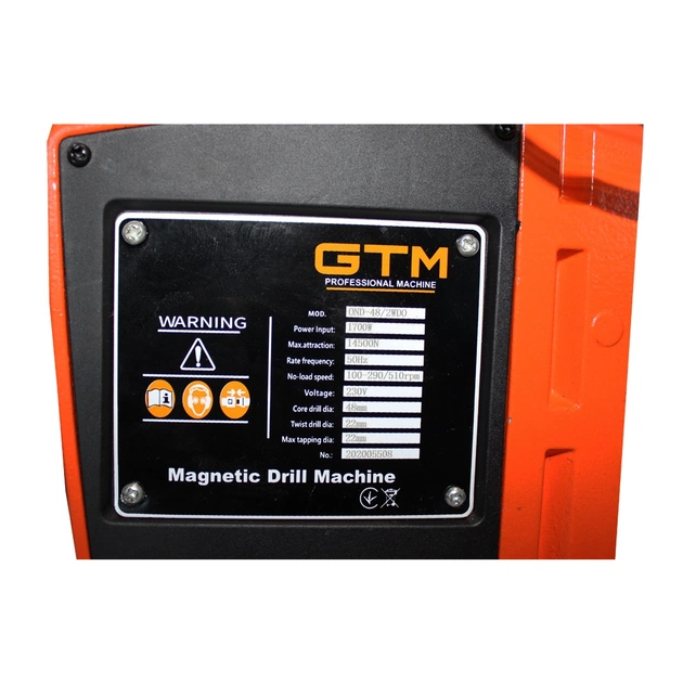Свердлильний верстат GTM з електромагнітним тримачем 1700Вт OND-48/2WDO 100-510 об/хв., кейс (OND-48/2WDO) - picture 4