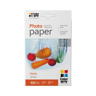 Фотопапір ColorWay 10x15, 220г, matte, 100л (PM2201004R) зображення 1